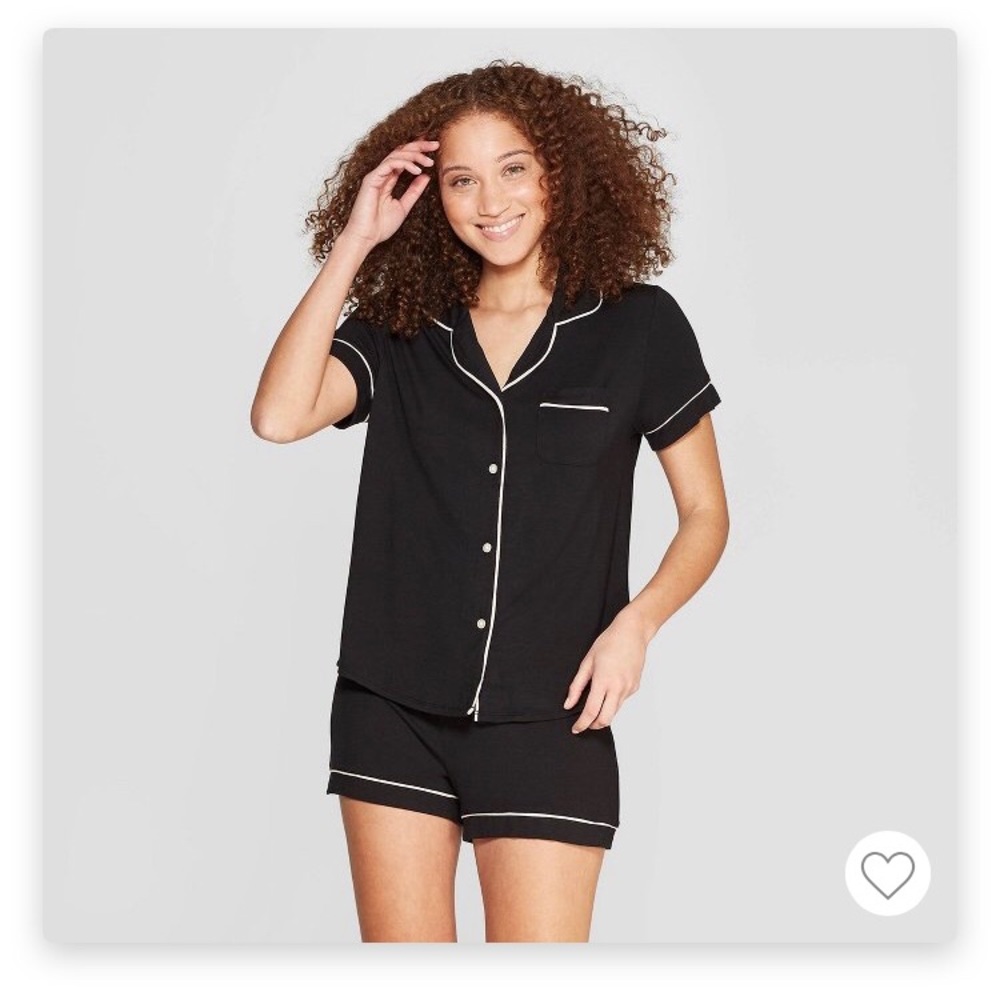 Stars Above black short sleeve pajama set